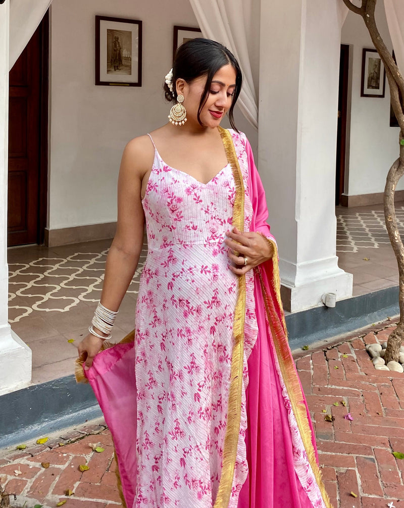 Shivaya Pink Floral Suit Set
