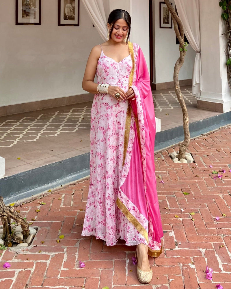Shivaya Pink Floral Suit Set
