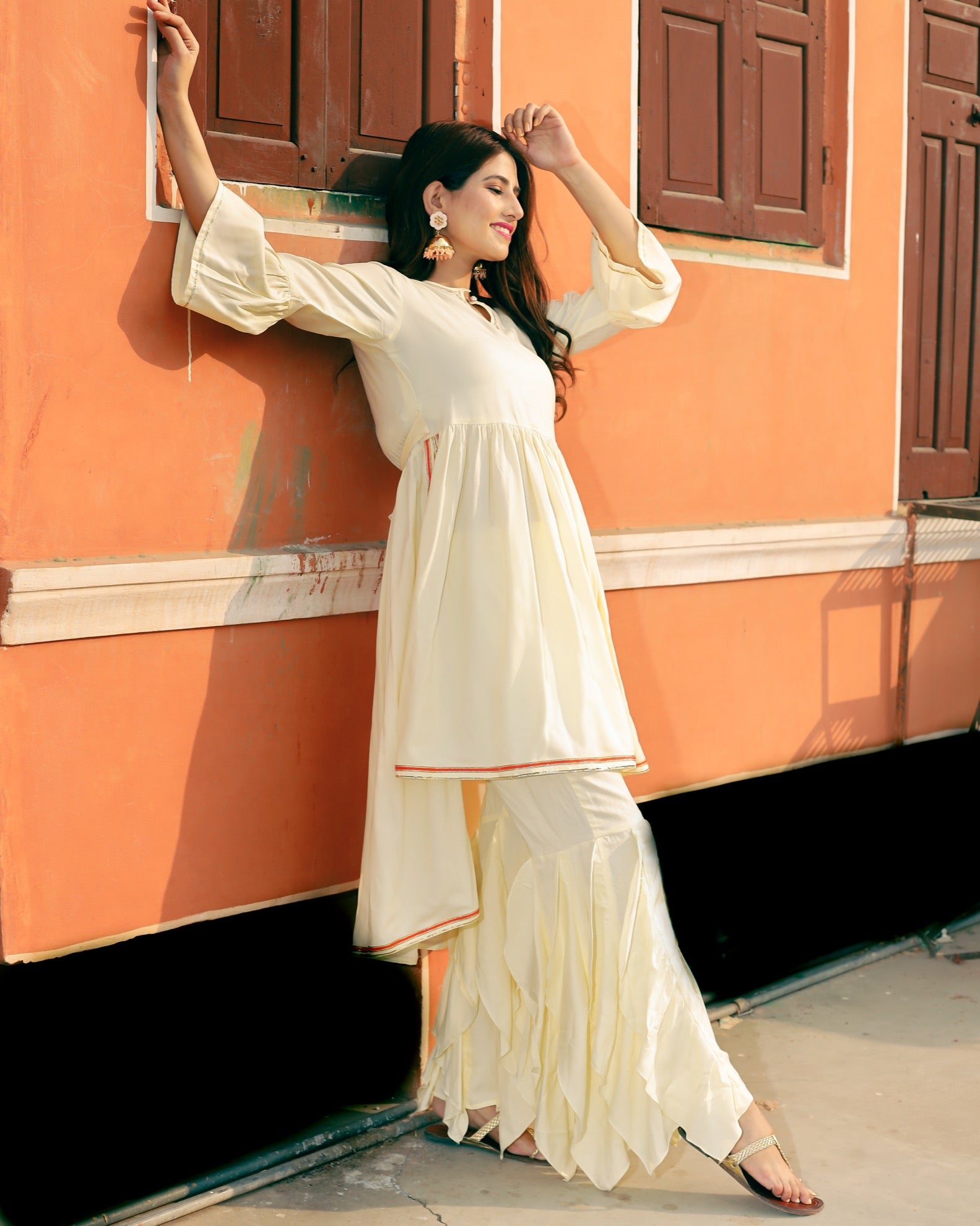 Fresh Cream High Low Kurta Set