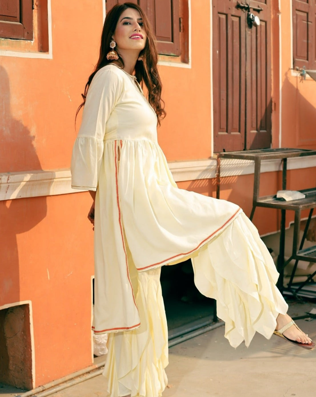 Fresh Cream High Low Kurta Set