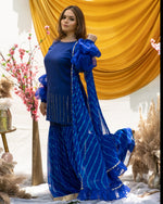 Bluebell Leheriya Fusion Suit With Balloon Sleeves