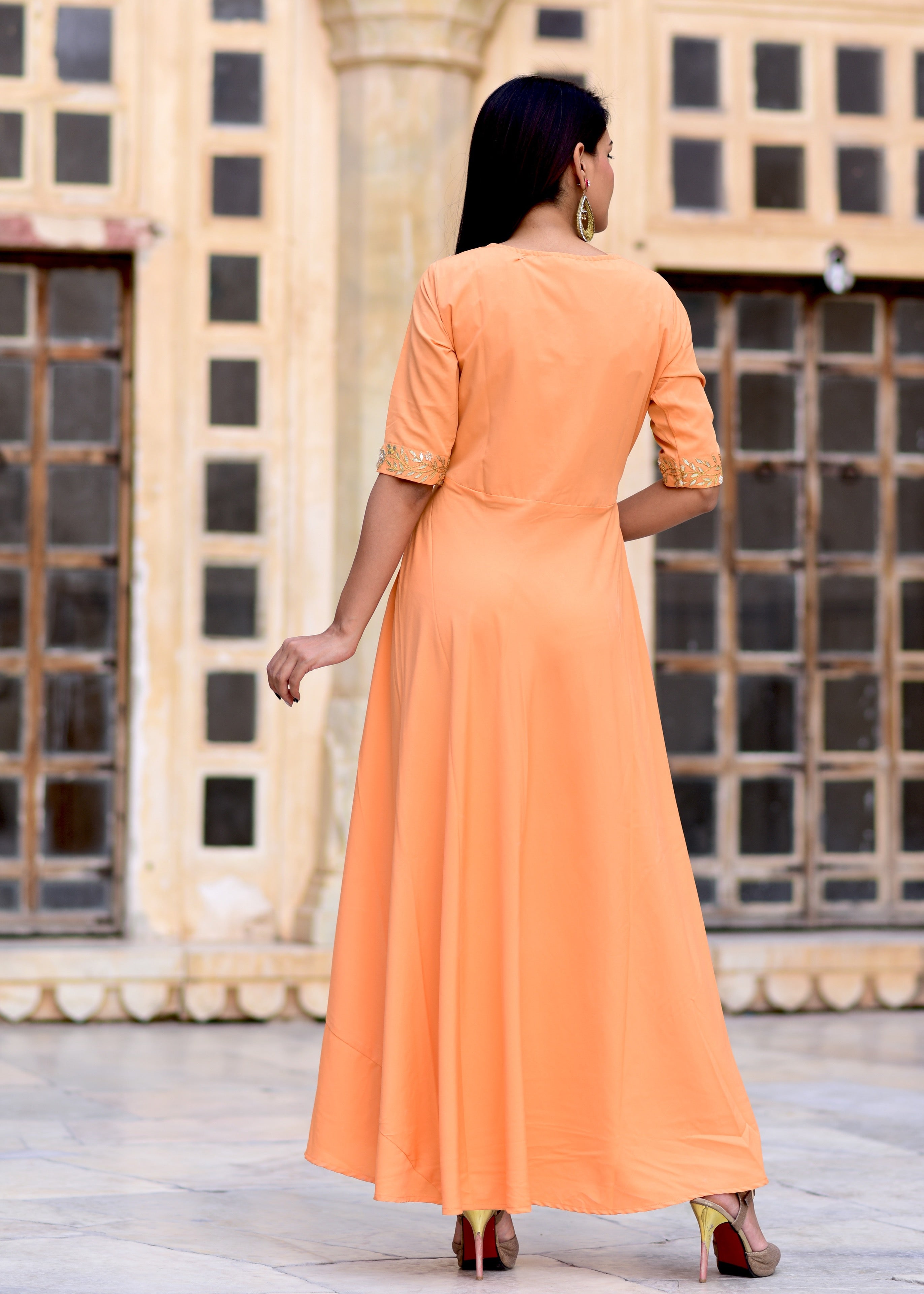 Exclusive Handwork Peach gown