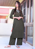 Green Cotton suit set - Thread & Button