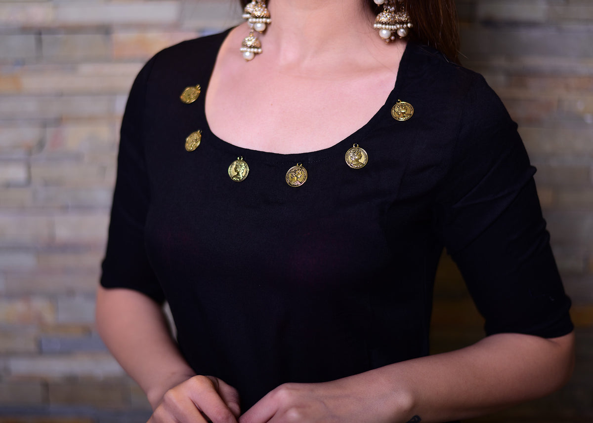 Black Golden suit set - Thread & Button
