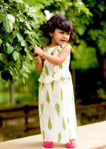 Exclusive Green Leaf Frill Dress