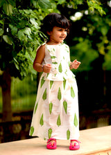 Exclusive Green Leaf Frill Dress