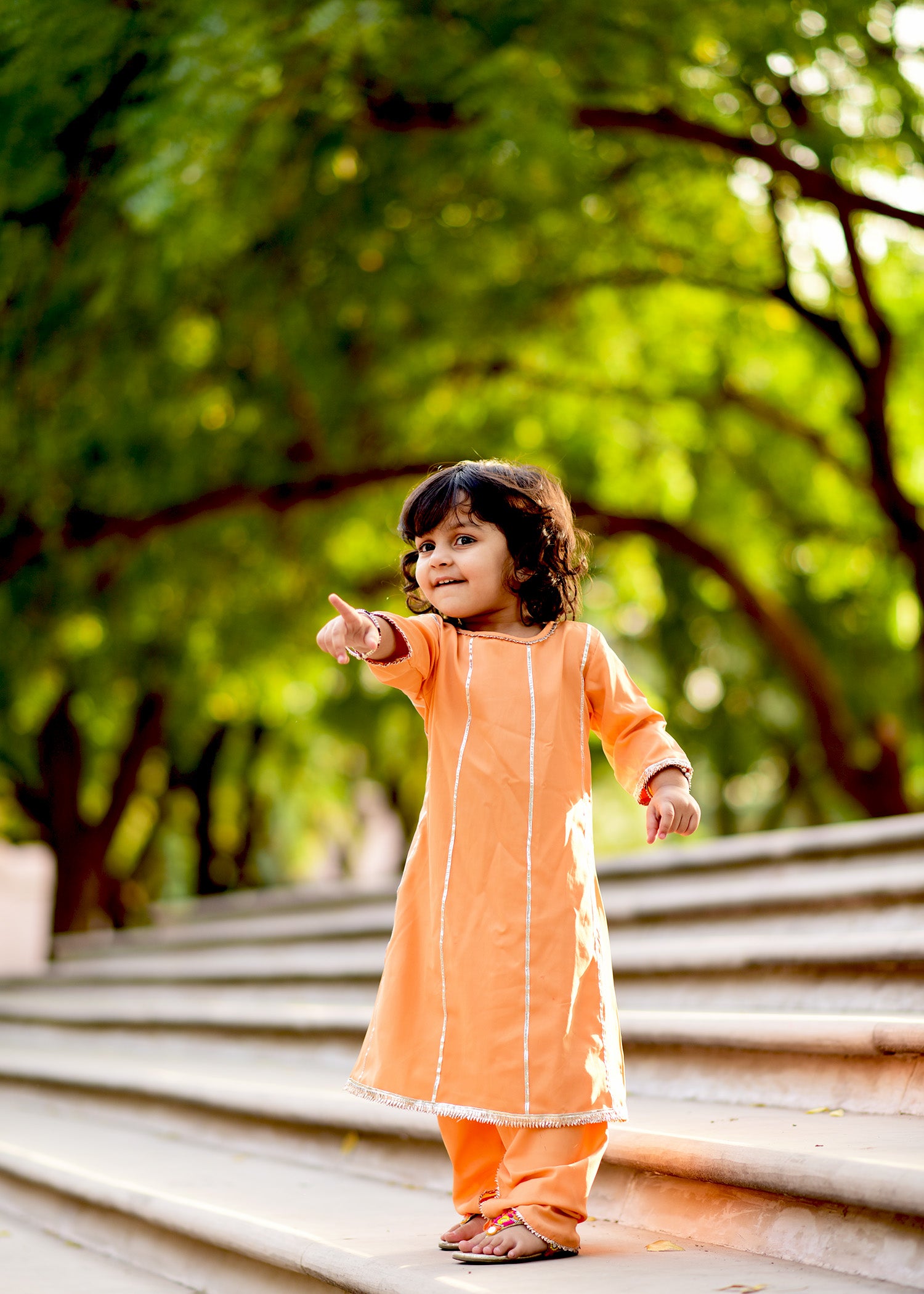 Beautiful carrot shade dhoti set