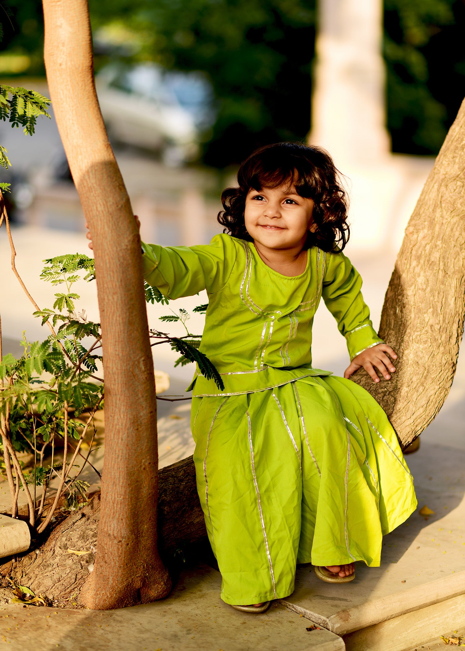 Lime lehenga choli set