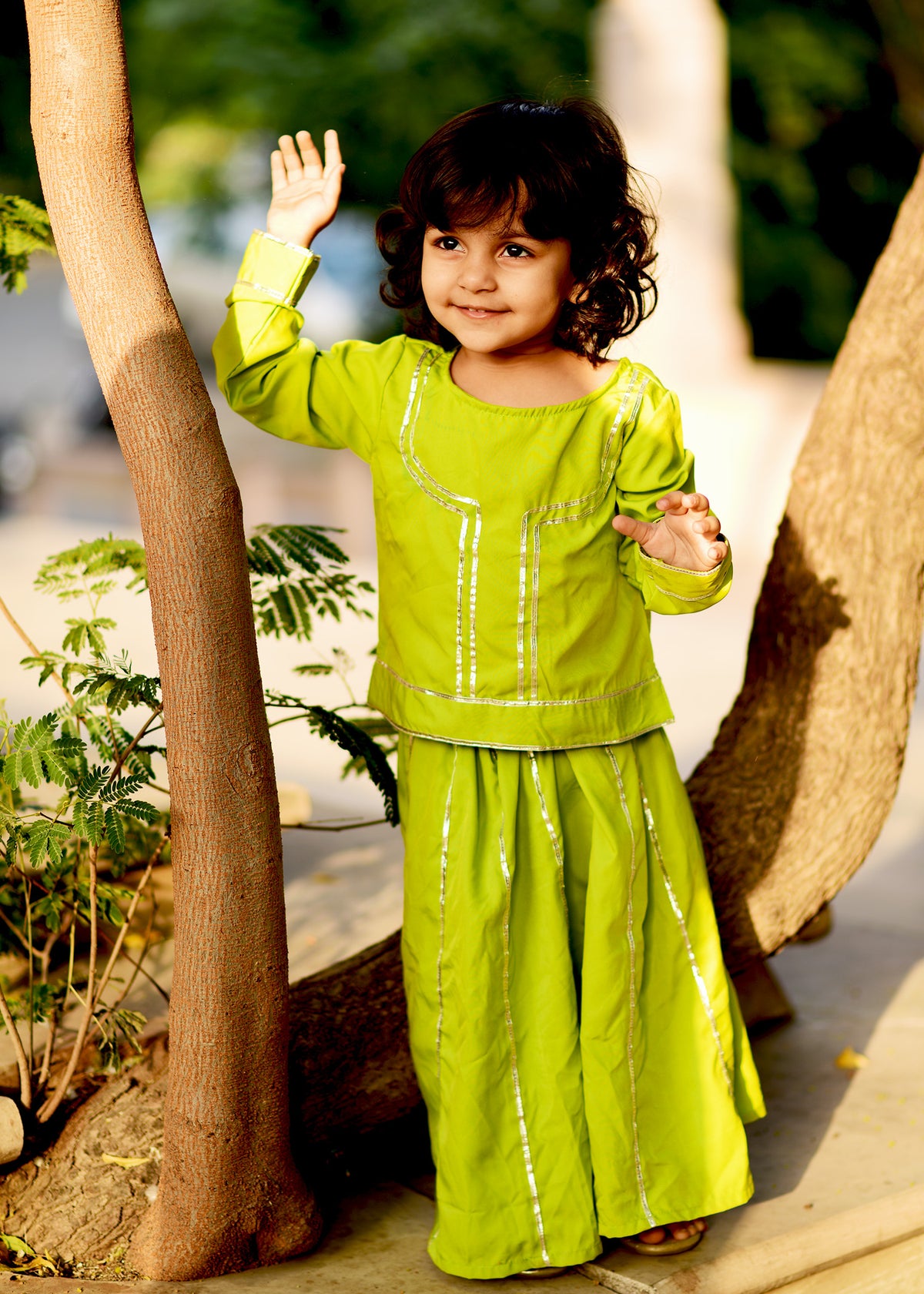 Lime lehenga choli set