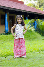 White Pink Skirt Set