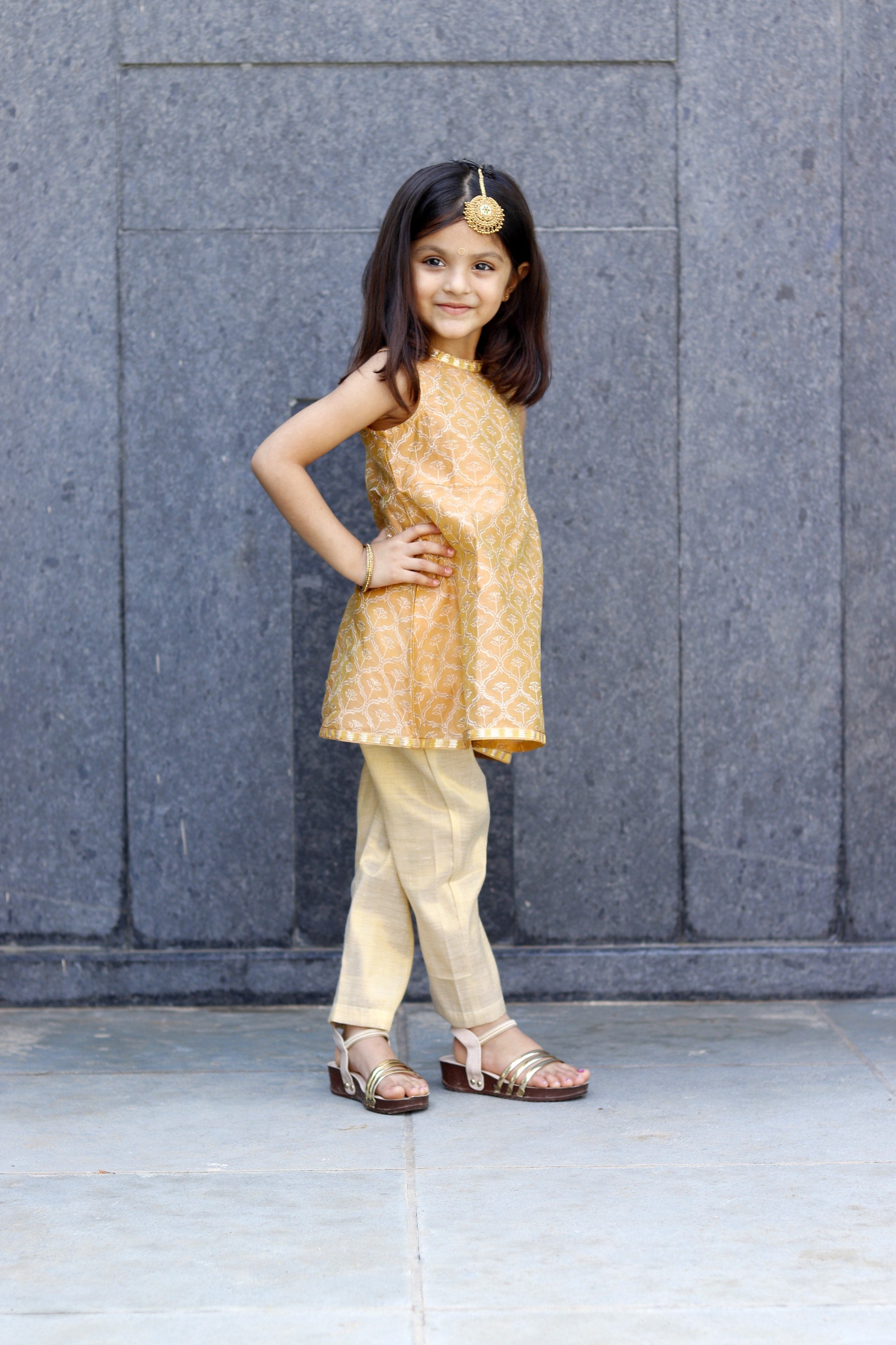 Shiny Golden Kurta Set