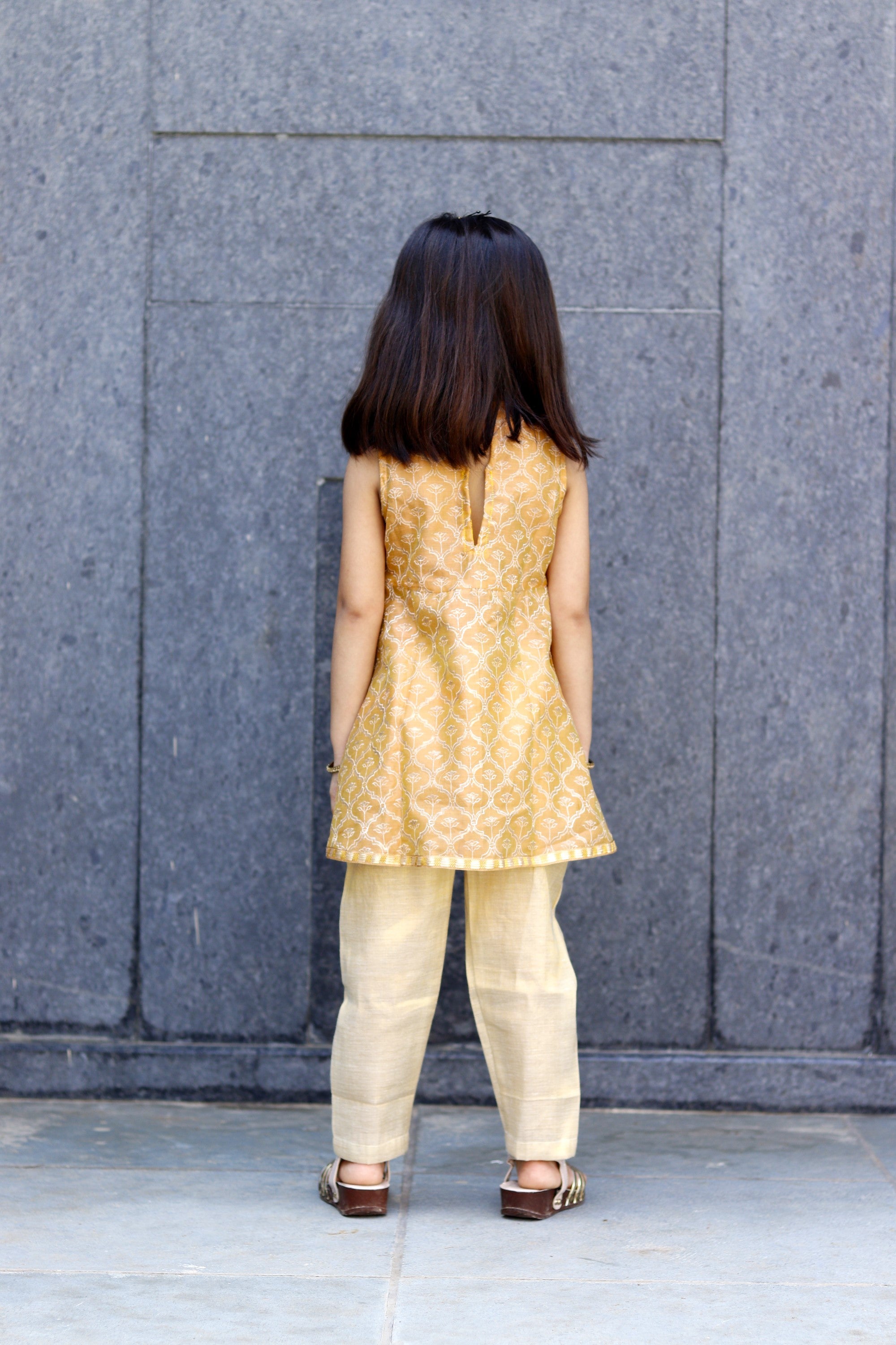 Shiny Golden Kurta Set