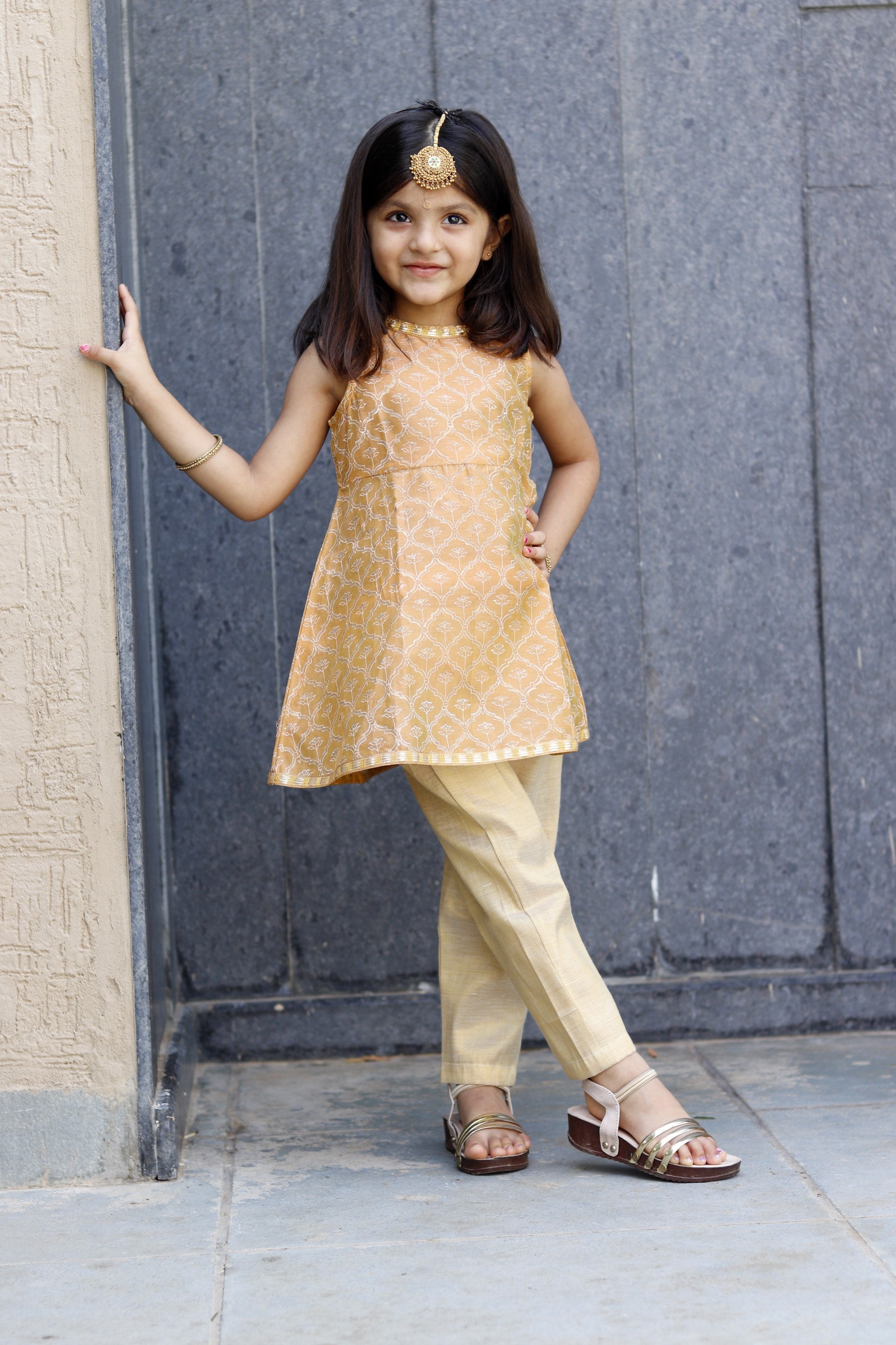 Shiny Golden Kurta Set