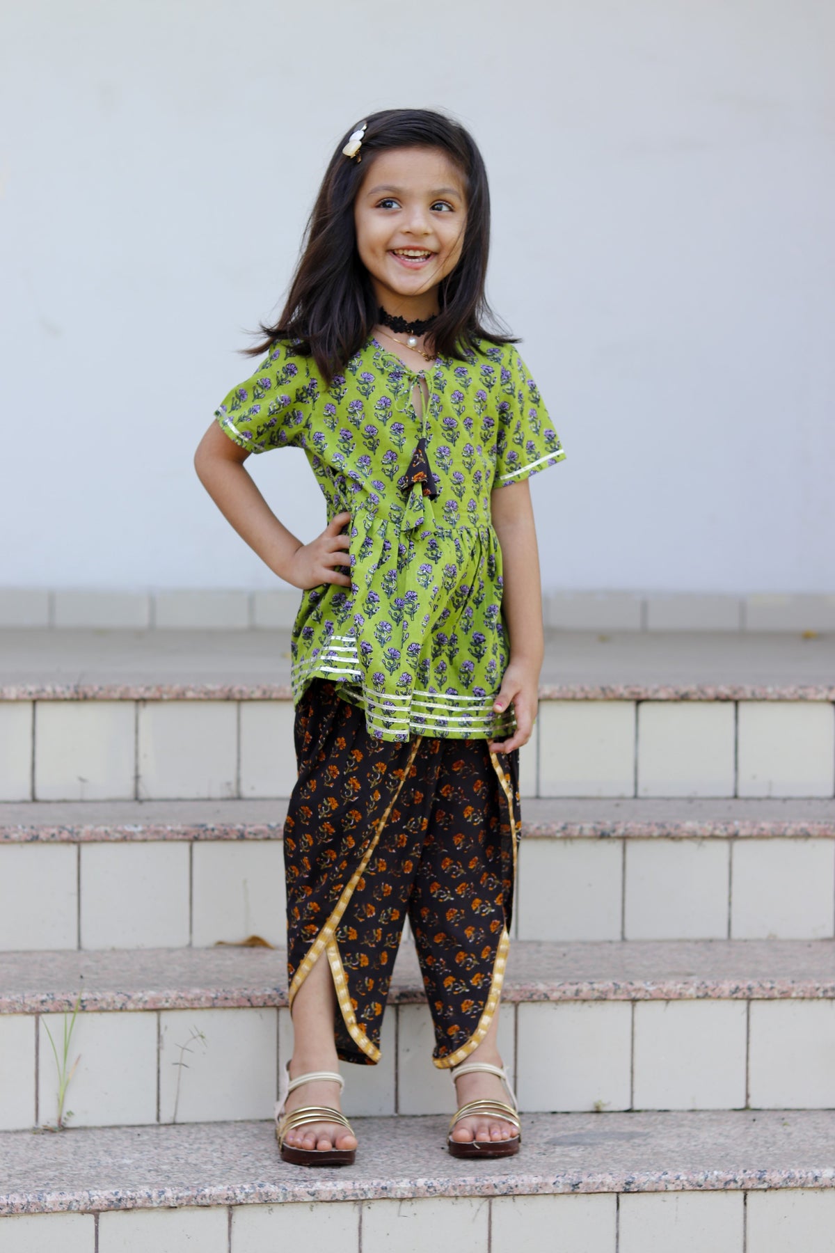 Green Dhoti Set