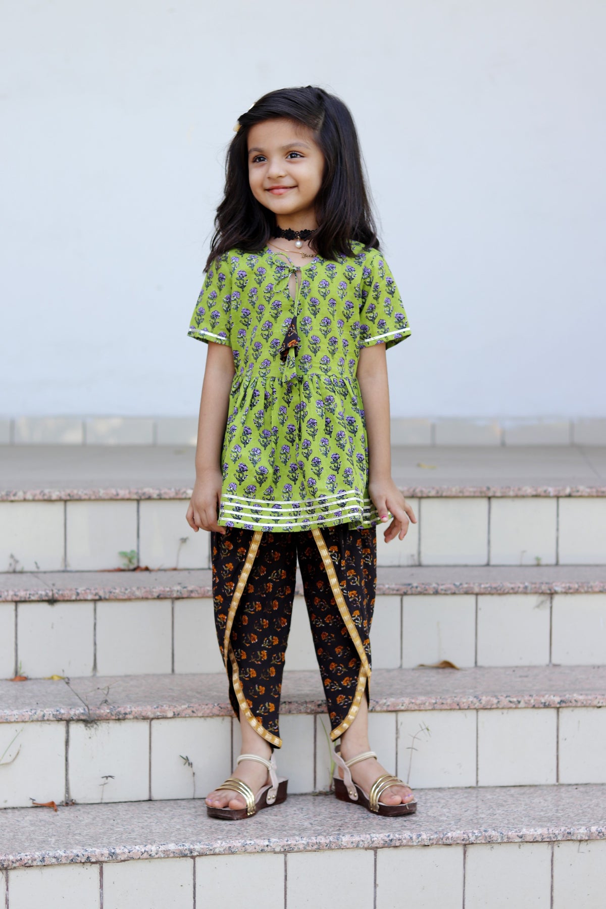Green Dhoti Set