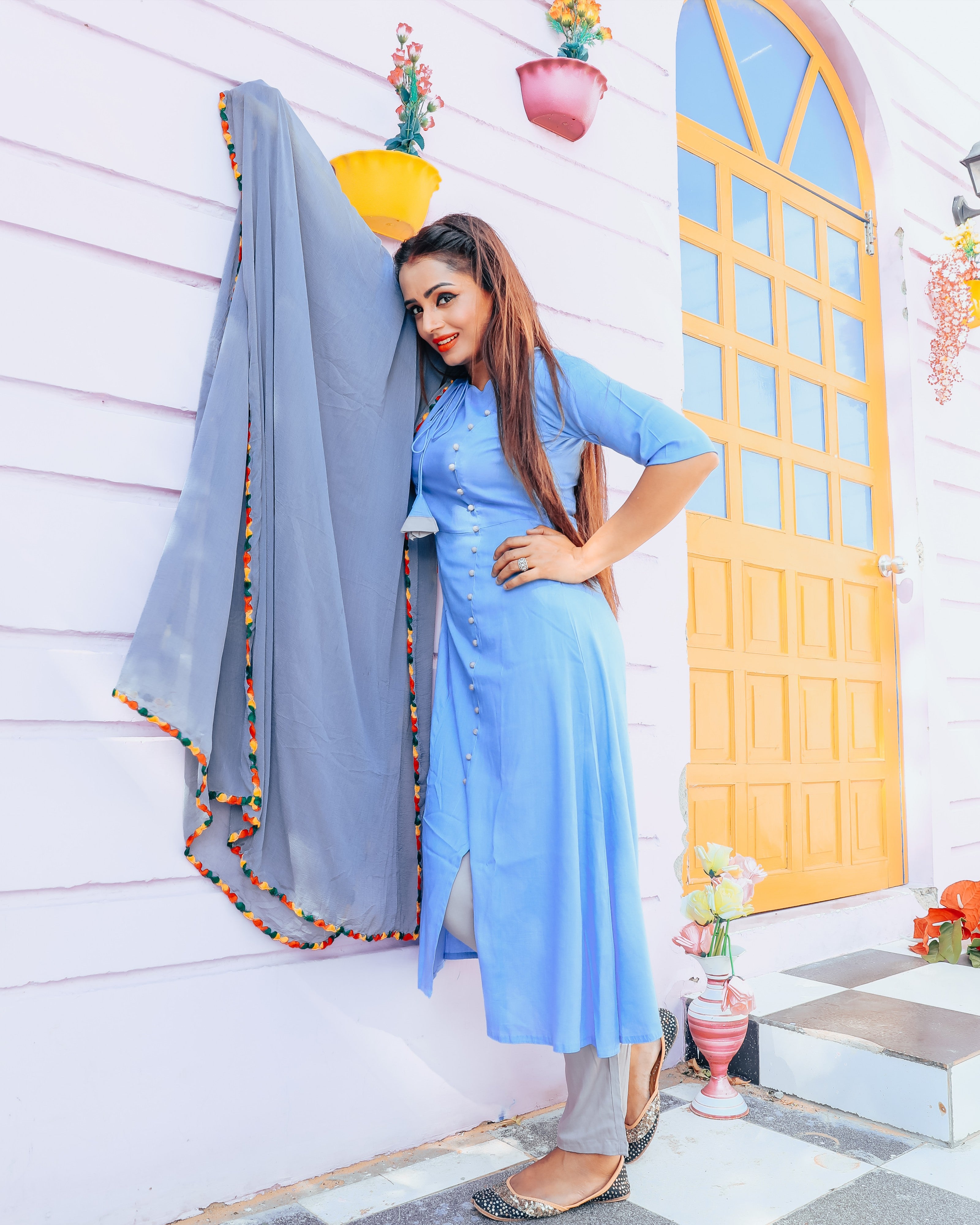 Pastel Blue Cotton Dress