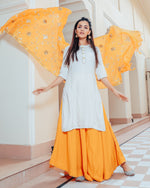 White suit set with sikhiya gotta work