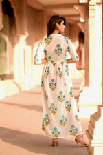 White & blue floral dress