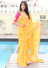 Beautiful yellow saree