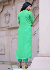 Spring green top & pant dress