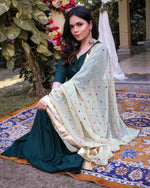 Bottle Green kanchali Neck Suit Set