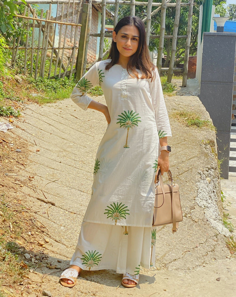 Tree Print Kurta Set