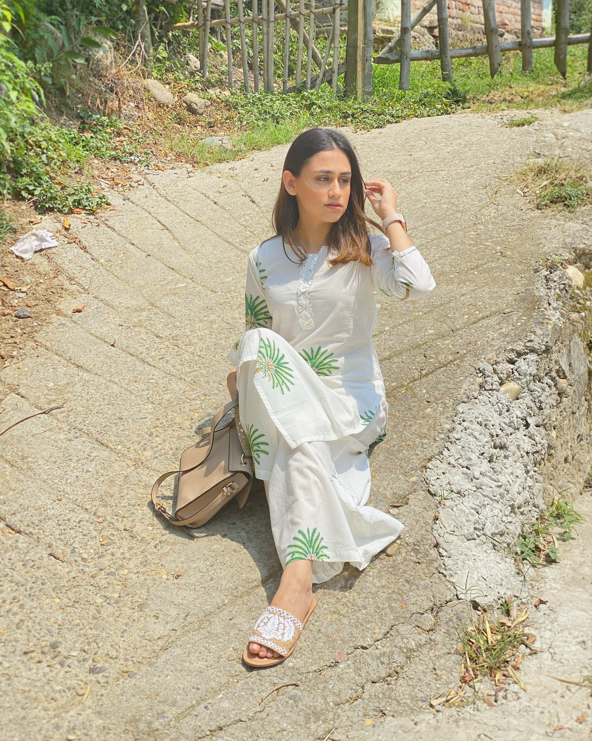 Tree Print Kurta Set