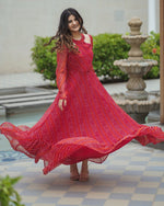 Rahi Red Bandhej Suit Set